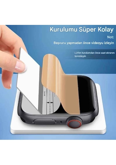 Apple Uyumlu  Watch Se 44mm 3 Adet Şeffaf Ultra Koruyucu Nano Jelatin