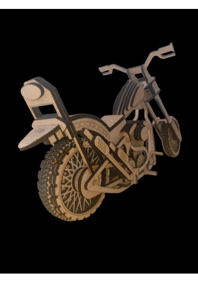 Ahşap Motosiklet Maketi Dekoratif El Yapımı 40 20 Cm