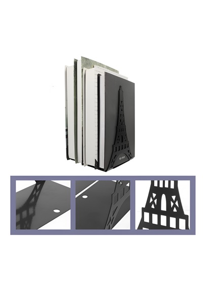 Hvngroup Metal Eyfel Kitap Tutucu 2'li Set