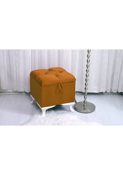 Lüks Sandıklı Kapitoneli Puf 45 45 Cm Pembe