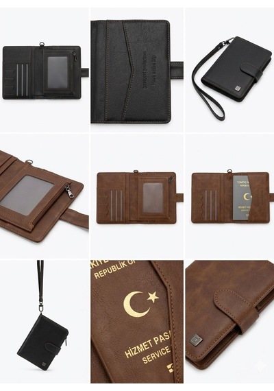 Watchofroyal Boardingpass Brown Deri Cüzdan Ve Pasaportluk Kahve