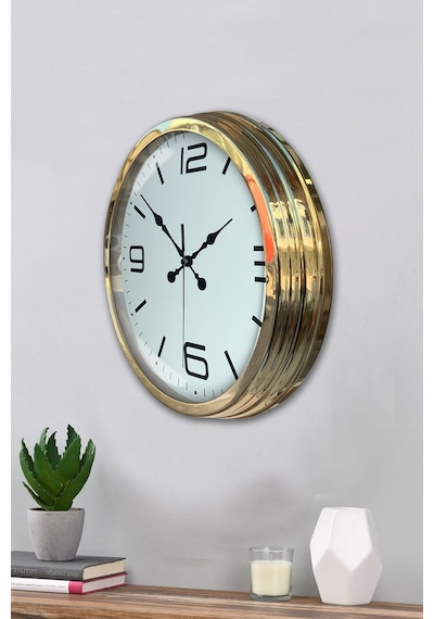 Gold Lüks 40 Cm Metal Modern Duvar Saati Diğer