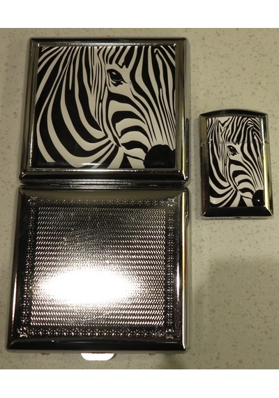 Çakmak Sigara Tabakası Seti-zebra