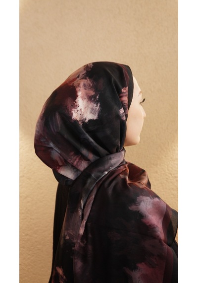 Mirsoy Scarf Pamuk Etnik Desen Şal Bordo