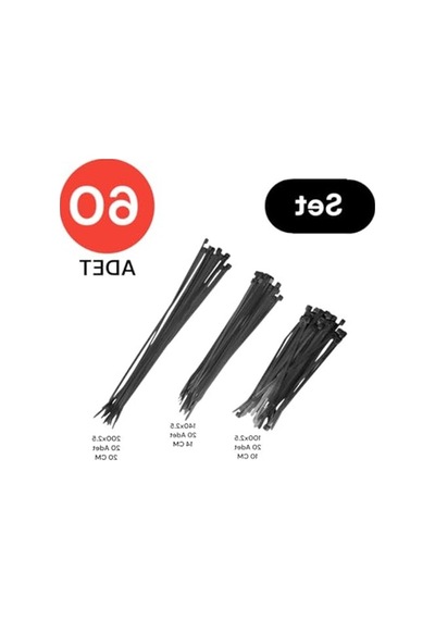 Siyah Plastik Kablo Bağı Seti, 100 Mm - 250 Mm Uzunlukta 60 Adet