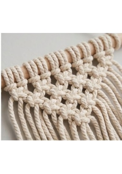 Modern Makrome Duvar Süsü - El Yapımı Bohem Duvar Dekorasyonu 30x20 Cm 1 Adet