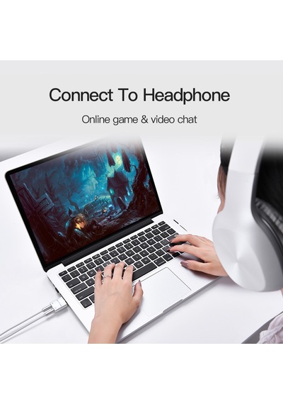 Vention 3.5Mm Aux Kulaklık Mikrafon Çoklayıcı 4 Boğum