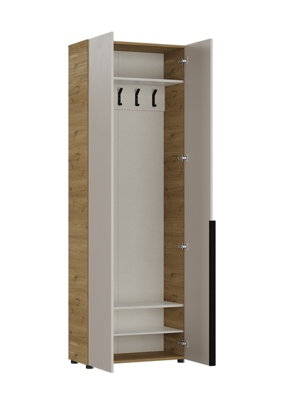 Porto 3 Bölmeli 5 Askılı Vestiyer - Florida Meşe/vizon 72x210x34 Cm