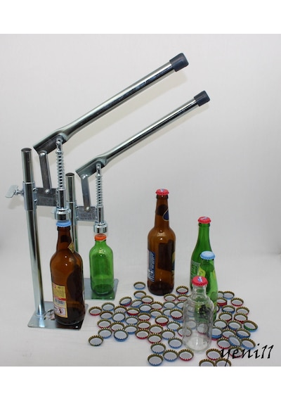 Büyük Boy Gazoz Soda Kapağı Kapatma Makinesi 100 Kapak Gümüş