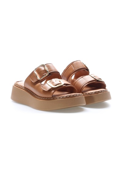 Fast Step Hakiki Deri Kadın Klasik Sandalet 621za1140 Taba