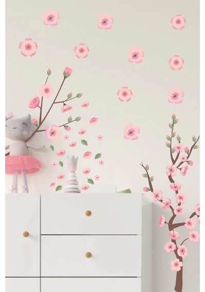 MSticker Dalda Şakayıklar Ve Yapraklar Çocuk Bebek Odası Sticker Seti
