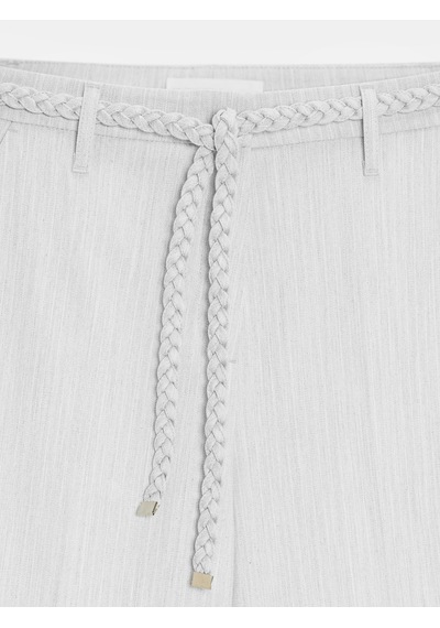 Dilvin 72688 Örgü Kemerli Pantolon-gri