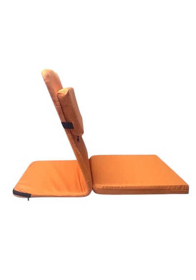 Backjack Meditasyon Sandalyesi Destekli Yer Minderi + 60x180 Kumaş Mat - Backjack 3xl Mat+backjack İkili Set Turuncu