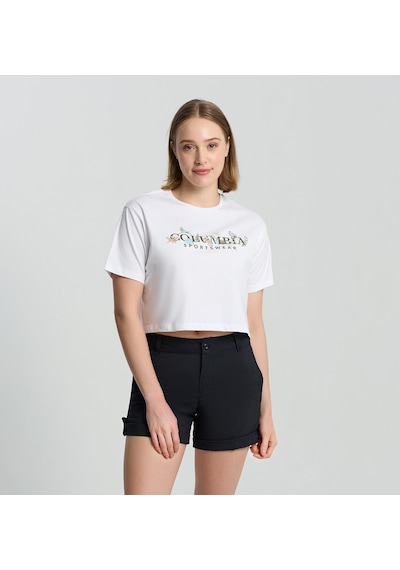 Columbia Csc Outback Crittters Crop Kadın Kısa Kollu Tişört-8227 Beyaz