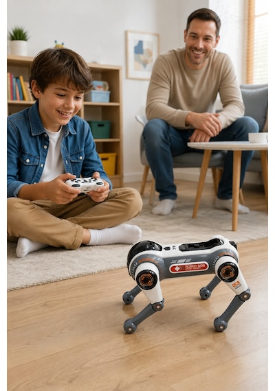 Brb1 Akıllı Robot Köpek Sesli Komutlu, 2.4 Ghz Kumandalı, Programlanabilir, Işıklı Ve Müzikli