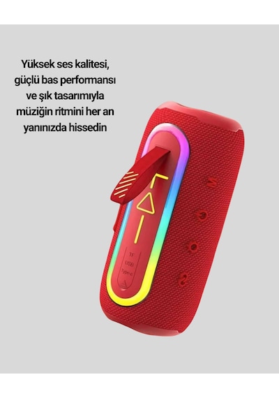 Mey İthalat Yüksek Ses Kaliteli Kablosuz Hoparlör Led Işıklı Yeni Nesil