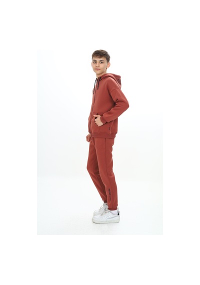 Toontoy Kids Toontoy Erkek Çocuk Kapüşonlu Eşofman Takım Kiremit