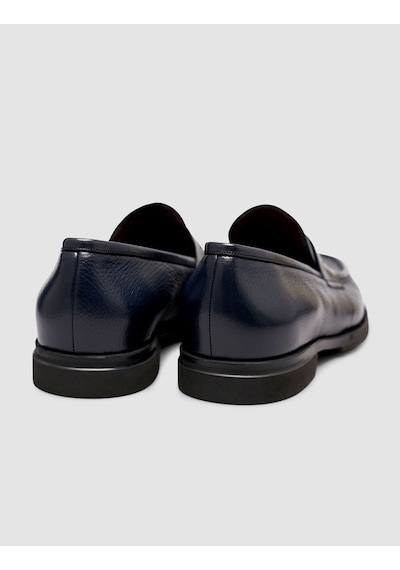 Cabani Premium Hakiki Deri Laci Erkek Loafer Ayakkabı Lacivert