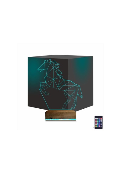 Luvivia At Tasarım Polygonal 3d Lamba - Masa Gece Lambası V2 Şeffaf