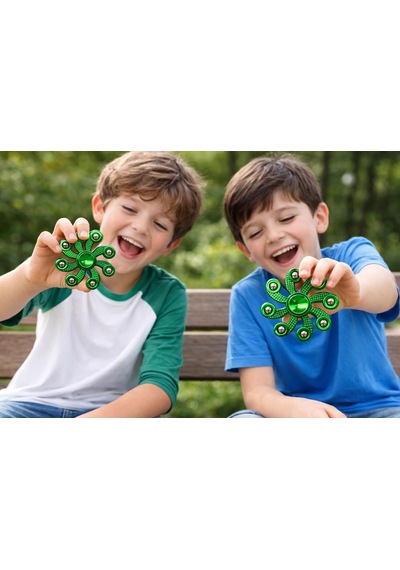 Metal Stres Çarkı Yeşil Fidget Spinner Dikkat Artırıcı & Rahatlatıcı Oyuncak