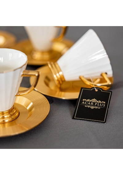 Acar Alice Porselen 6 Lı Fincan Seti 90 ml Beyaz Koh-05011