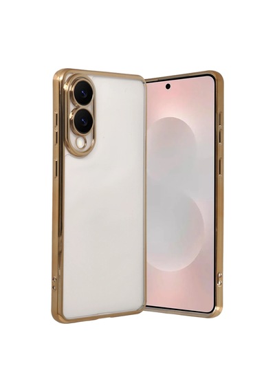 Newface - 683 - Samsung Uyumlu Galaxy S25 Edge Razer Lensli Silikon - Kmrsfres - - Gold