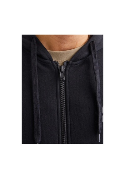 Jack & Jones Jack&jones 12265177 Jjecorp Logo Sweat Zıp Hood Black Sweat Siyah