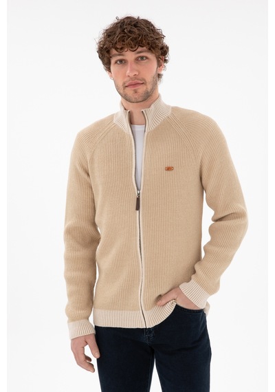 U.s. Polo Assn. Erkek Kum Hırka Triko 50297467-vr085 Kum