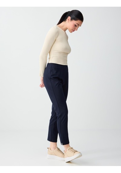 Jimmy Key Jimmy Key Lacivert Yüksek Bel Normal Paça Örme Pantolon 6sw186515494