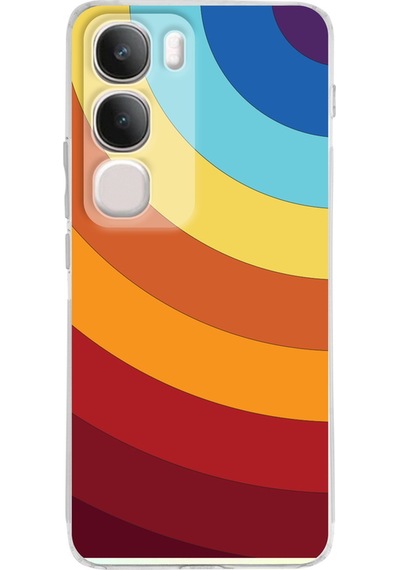Vivo Y19s İle Uyumlu Renk Cümbüşü 1 Baskılı Kamera Korumalı Şeffaf Kılıf