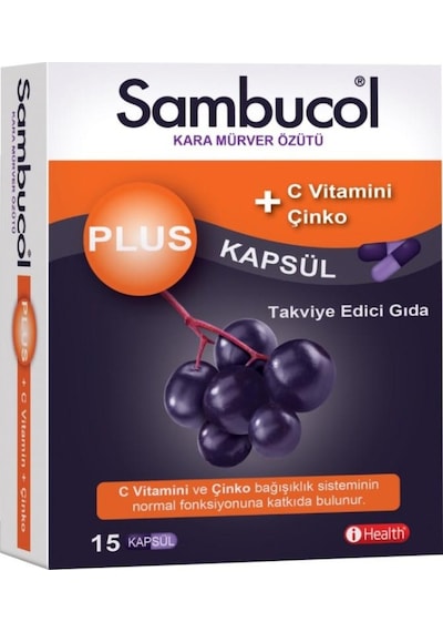 Sambucol Plus Kara Mürver Özütü 15 Kapsül