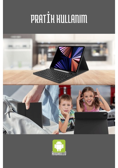 Fuchsia Galaxy Tab S9 Fe İle Uyumlu Savvy Keyboard Bluetooh Bağlantılı Standlı Klavyeli Tablet Kılıfı Klavyeli Kılıf