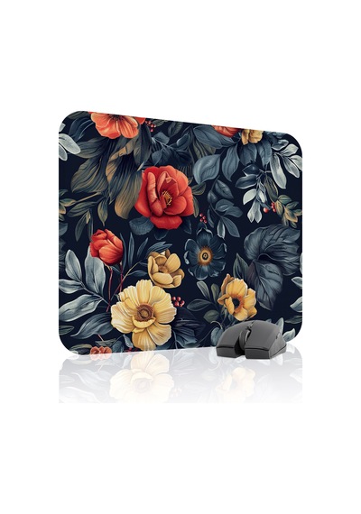 Çiçek Desenleri Kaymaz Dikişli Kauçuk Oyuncu Mousepad V5 - 48x40 Xl Gaming Mouse Pad Fare Altlığı