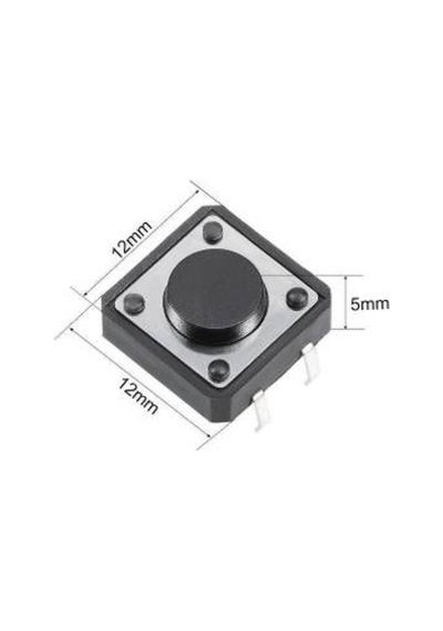 5 Adet Kare Buton 12X12X5Mm Büyük Tac Switch Elektronik Kart