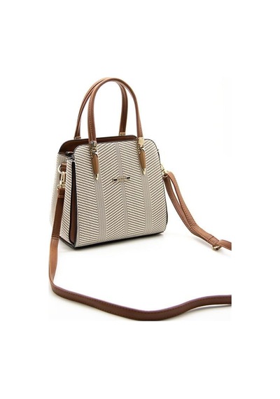 Silver Polo Sp1136 Kadın El Çantası Hasır Bej-taba
