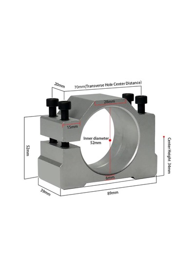Alüminyum 52Mm Spindle Motor Tutucu Holder