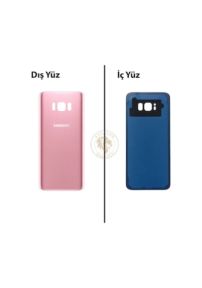 Samsung Galaxy S8 Plus Pembe Renk Arka Kapak Arka Cam Batarya Kapağı Pil Kapağı Lazer Kesim Back Cover Galaxy S8 Plus Uyumlu