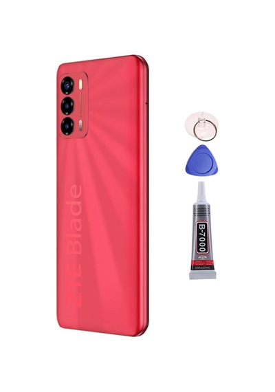 Zte V40 Vita Kırmızı Arka Kapak Batarya Kapağı Pil Kapağı Yapışkan Ve Sökme Aparatıyla Beraber Full Set Kırmızı