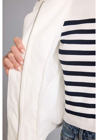 Defacto Balloon Fıt Dik Yaka Poplin Blazer Ceket H0893ax26smwt81 Beyaz-wt81