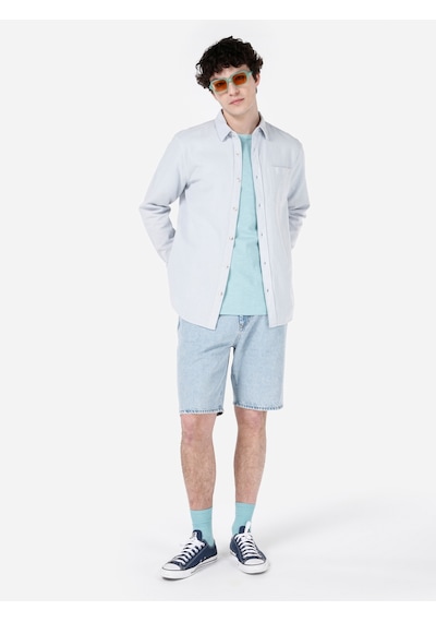 Colin's Colins Normal Kesim Shirt Yaka Cepli Mavi Erkek Uzun Kol Gömlek Cl1069260 Cl1069260 Q1.v1 Lbl Açık Mavi