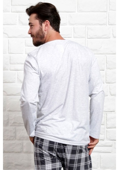 Gazzaz Erkek Uzun Kol Cepli O Yaka Pijama Takım 3466B