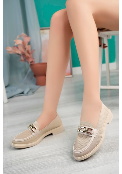 Aymood Kadın Nude Zincir Tokalı Kalın Taban Pu Deri Günlük Klasik Topuklu Loafer Makosen Ayakkabı Krem Aymood Kadın Nude Zincir Tokalı Kalın Taban Pu Deri Günlük Klasik Topuklu Loafer Makosen Ayakkabı Krem