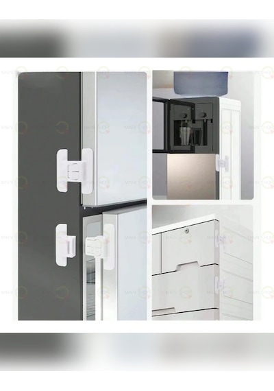 Mainshop 4 Adet Buzdolabı, Çekmece Ve Dolap Kapağı Çocuk Kilidi M-360 Beyaz
