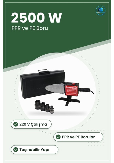 Makassız Plastik Boru Kaynak Makinesi 7 Ppr Pe 220 V 2500 W Sıhhi