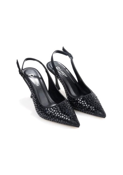 Pisagor Ps-32150 Kadın 7 Cm Arkası Açık Abiye Stiletto Ayakkabı siyah