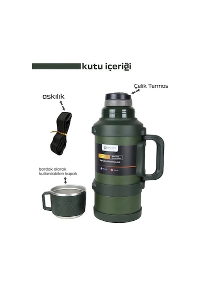 Safe Paslanmaz Çelik 3.2 Litre Termos 48 Saat Sıcak Soğuk Tutma 5570 Çok Renkli