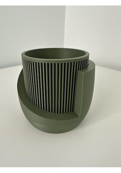 Omeyva Dekoratif Japandi Akıllı Çiftli Saksı Çiçek Kaktüs Bitki Yetiştirme Saksısı-11 Cm.-çam Yeşili