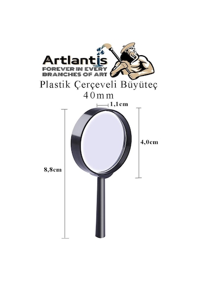 Büyüteç 40 Mm 1 Adet 5x Plastik Sap Çerçeveli Büyüteç Merçek Okul Büro Ofis