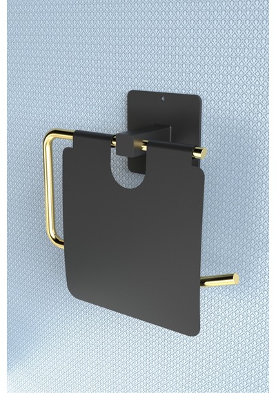 Karteya Yapışkanlı Kapaklı Paslanmaz Gold Tuvalet Kağıdı Tutacağı/tuvalet Wc Kağıtlık Gold