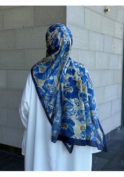 Qalortex Scarf Pamuklu Mimoza Desen Şal- Latte/laci